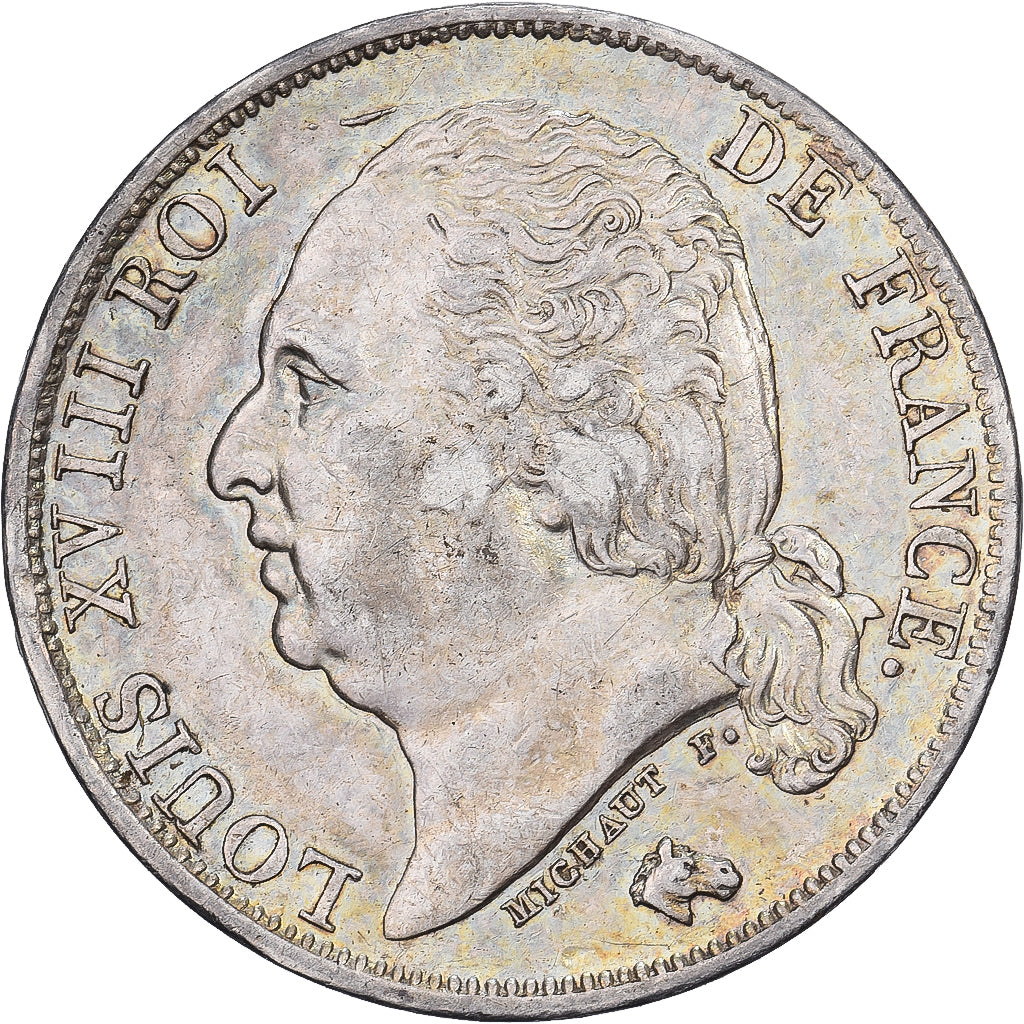 Francia, Louis XVIII, 1 Franc, 1817, Paris, Plata, MBC+