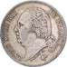 Francia, Louis XVIII, 2 Francs, 1821, Paris, Plata, MBC+
