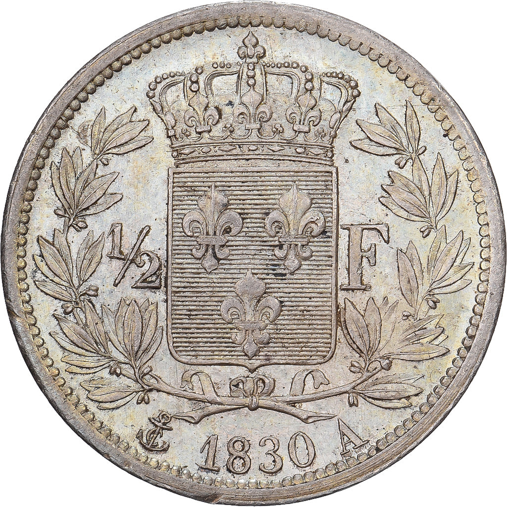 Francia, Charles X, 1/2 Franc, 1830, Paris, Argento, SPL