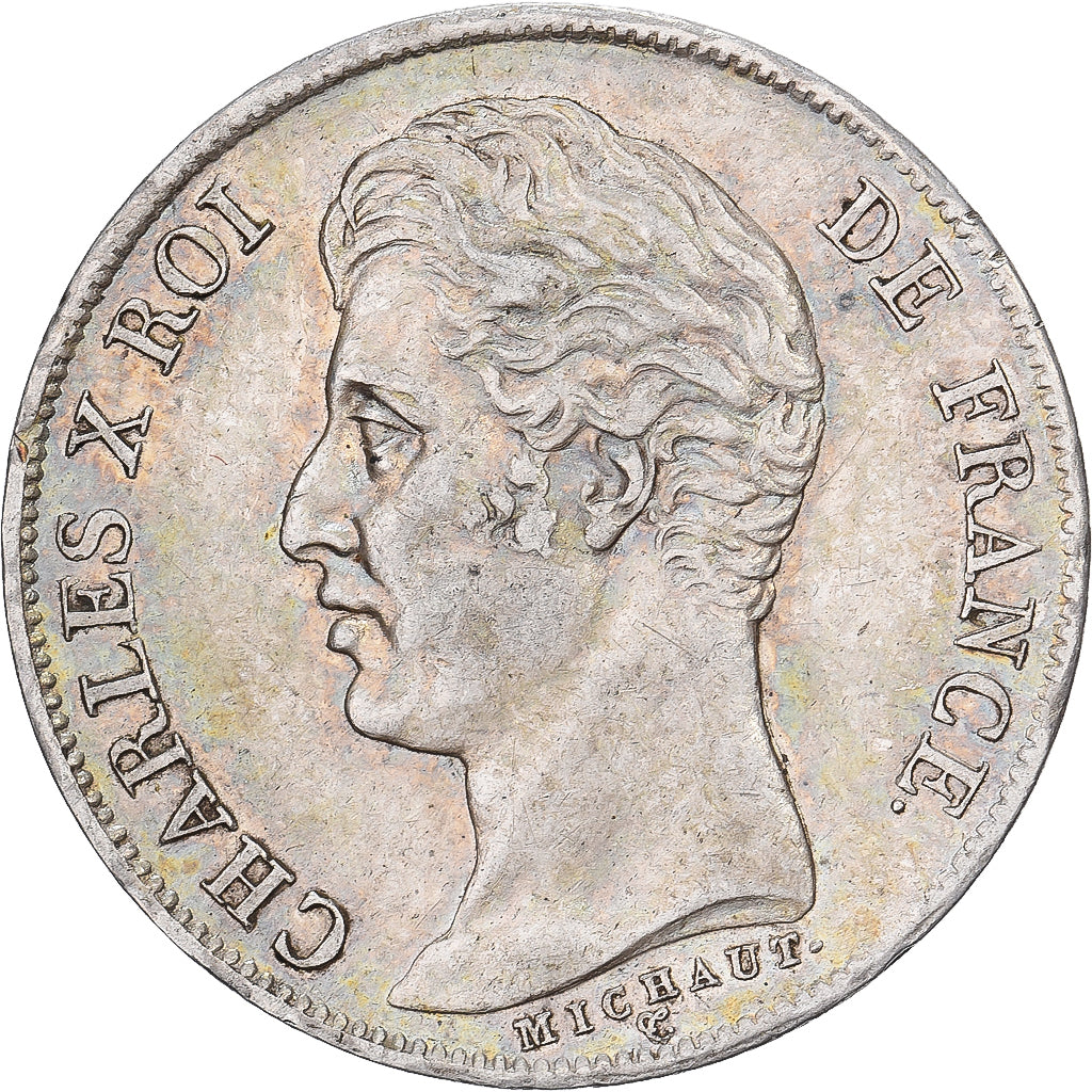 Francia, Charles X, 1 Franc, 1828, Lille, Plata, MBC+