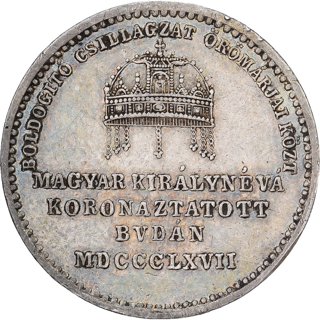 Austria, Token, Coronation of Elisabeth of Austria, 1867, Srebro, AU(55-58)