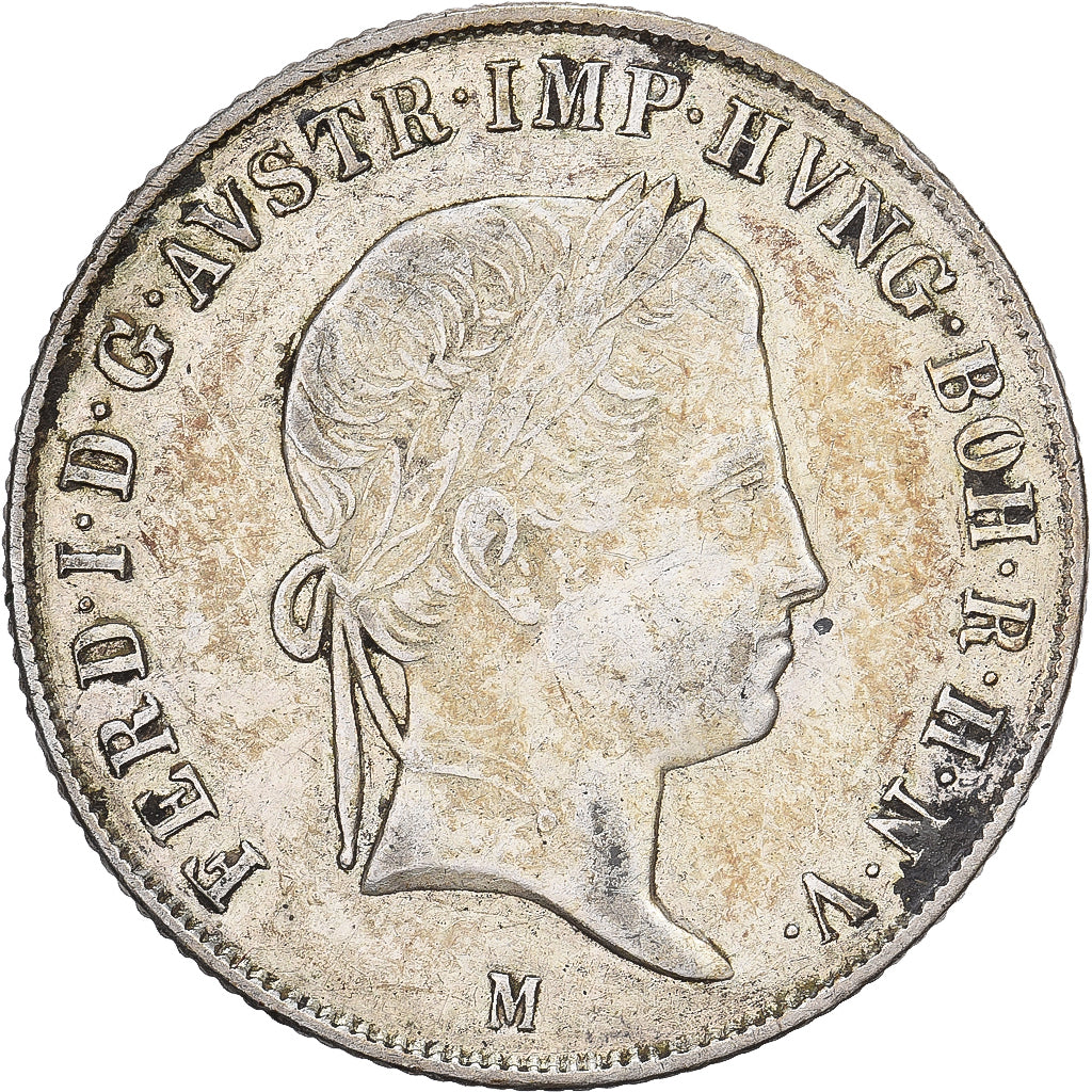 Austria, Ferdinand I, 20 Kreuzer, 1842, Milan, Silver, EF(40-45)