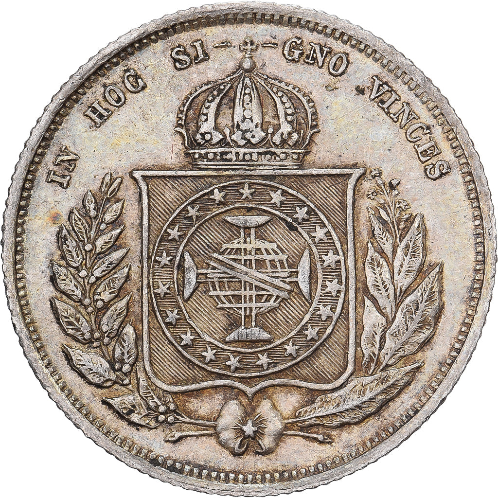 Brésil, Pedro II, 200 Reis, 1859, Rio de Janeiro, Argent, TTB+
