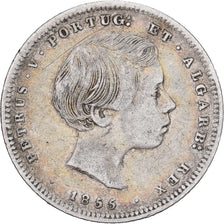 Portugal, Pedro V, 200 Reis, 1855, Lisbon, Silber, S+