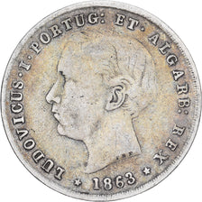 Portugal, Luiz I, 200 Reis, 1863, Lisbon, Silver, F(12-15)