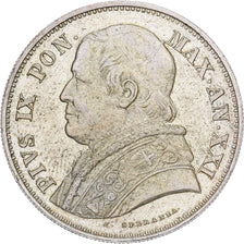 Papal States, Pius IX, 2-1/2 Lire, 1867, Rome, Silber, VZ