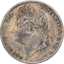 United Kingdom, George III, 6 Pence, 1824, London, Silver, EF(40-45)