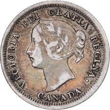 Canada, Victoria, 5 Cents, 1858, London, Silver, VF(30-35)