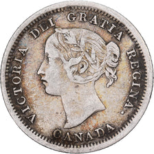 Canada, Victoria, 5 Cents, 1858, London, Silver, VF(30-35)