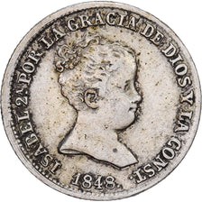 Spain, Isabel II, 1 Réal, 1848, Madrid, Silver, AU(50-53)