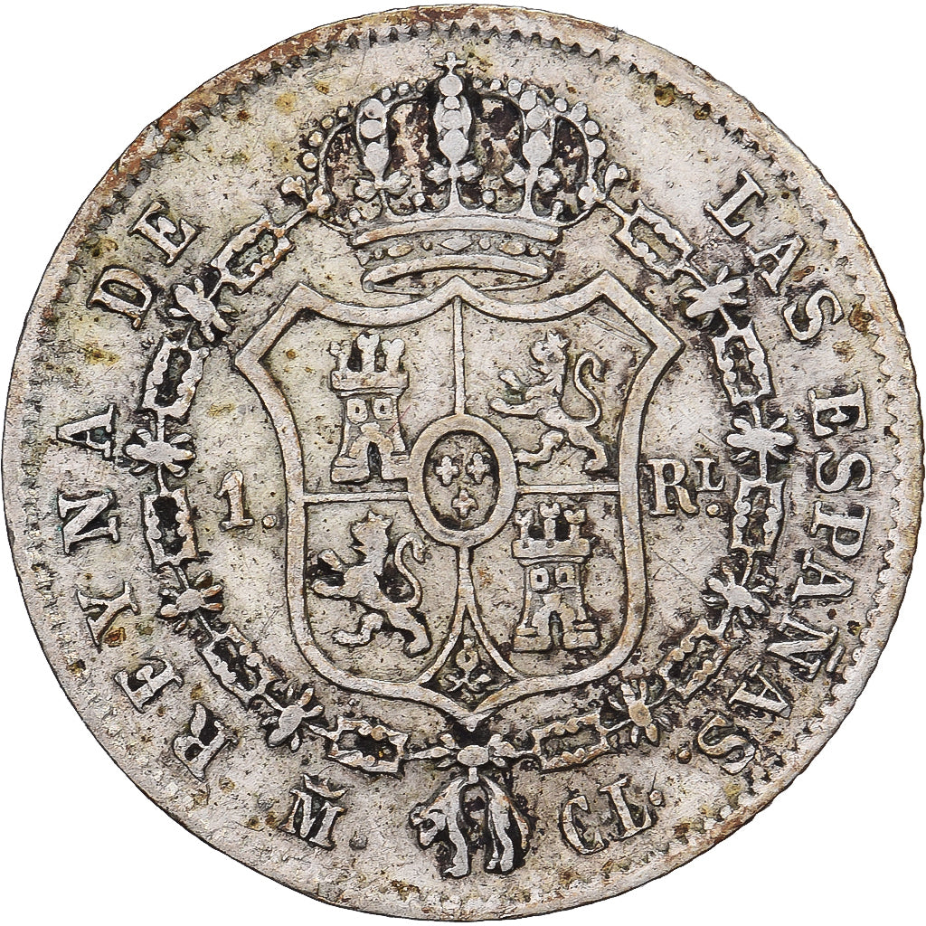 Spagna, Isabel II, 1 Réal, 1848, Madrid, Argento, BB+