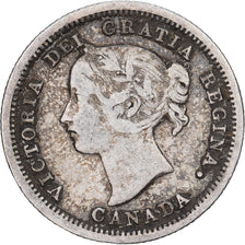 Canada, Victoria, 5 Cents, 1858, London, Silver, VF(30-35)