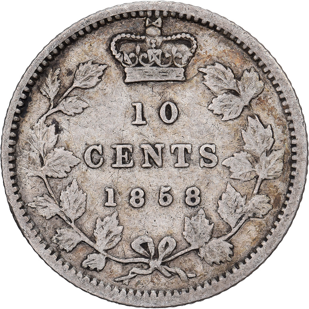 Canada, Victoria, 10 Cents, 1858, London, Zilver, FR+