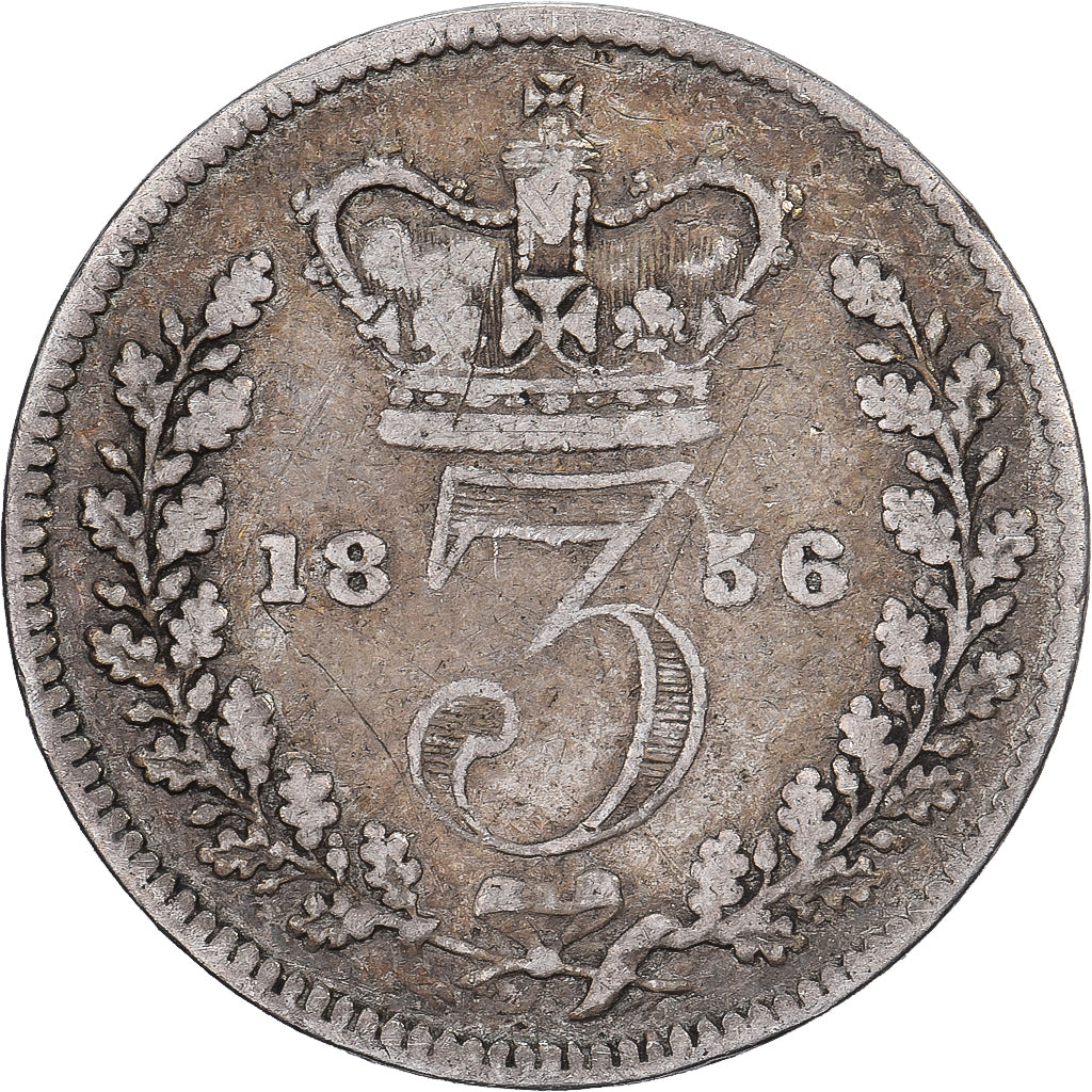 United Kingdom, Victoria, 3 Pence, 1856, London, Silber, S+