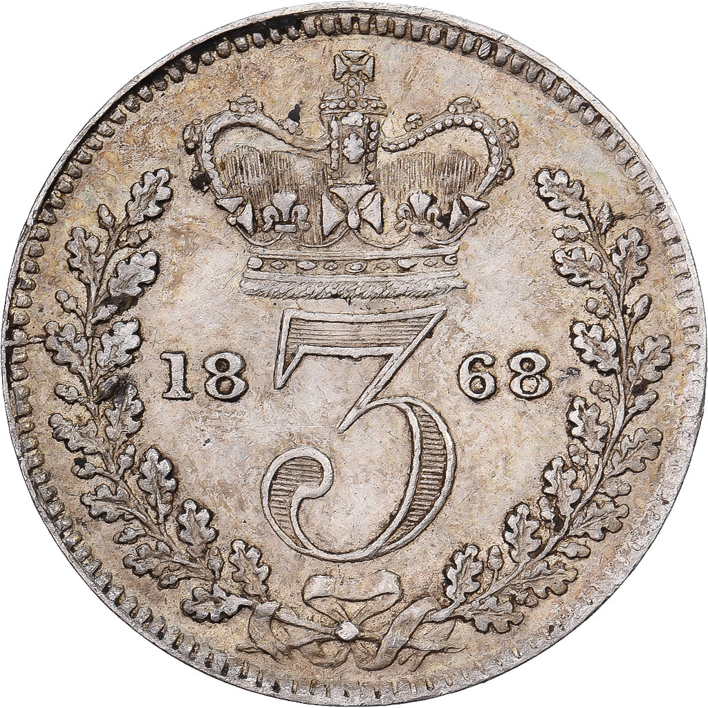United Kingdom, Victoria, 3 Pence, 1868, London, Silber, SS+