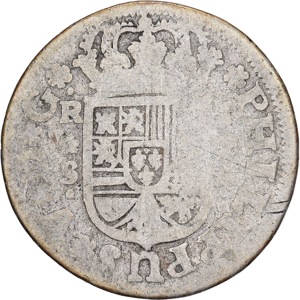 Spagna, Philip V, 1 Réal, 1733, Seville, Argento, B+