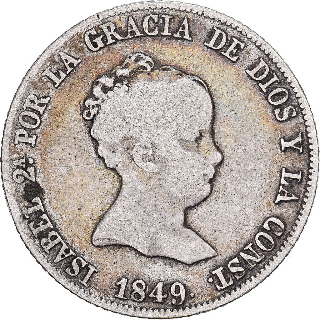 Spagna, Isabel II, 4 Réales, 1849, Madrid, Argento, MB+