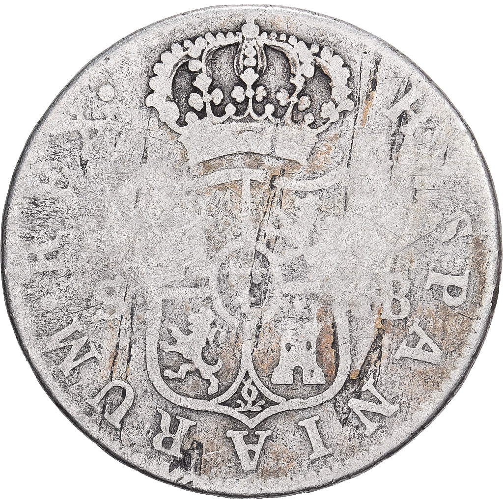 España, Fernando VII, 2 Reales, 1825, Seville, Plata, BC