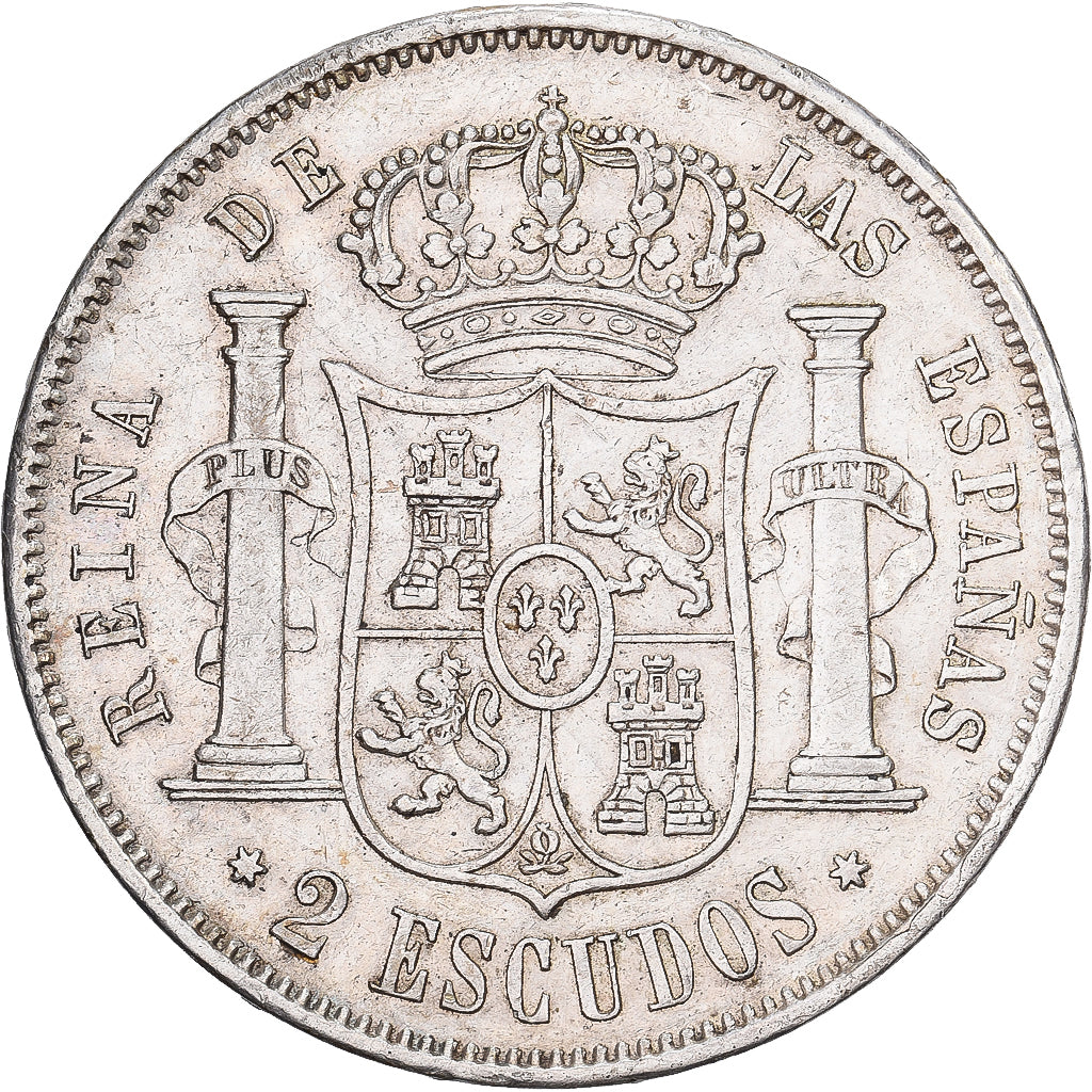 Spain, Isabel II, 2 Escudos, 1867, Madrid, Silver, EF(40-45)