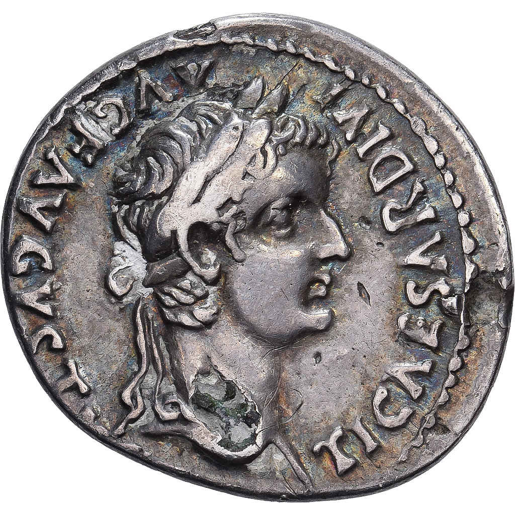 Tiberius, Denarius, 14-37, Rome, Fourrée, Silvered bronze, AU(50-53), RIC:30