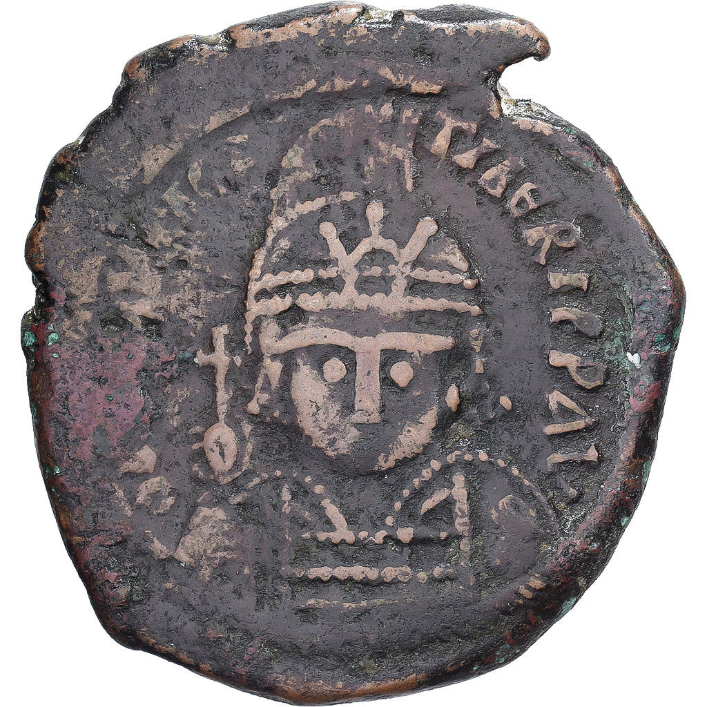Maurice Tiberius, Follis, 591-592, Constantinople, Bronze, VF(30-35), Sear:494