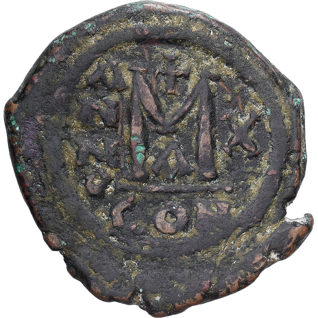 Maurice Tiberius, Follis, 591-592, Constantinople, Bronze, VF(30-35), Sear:494