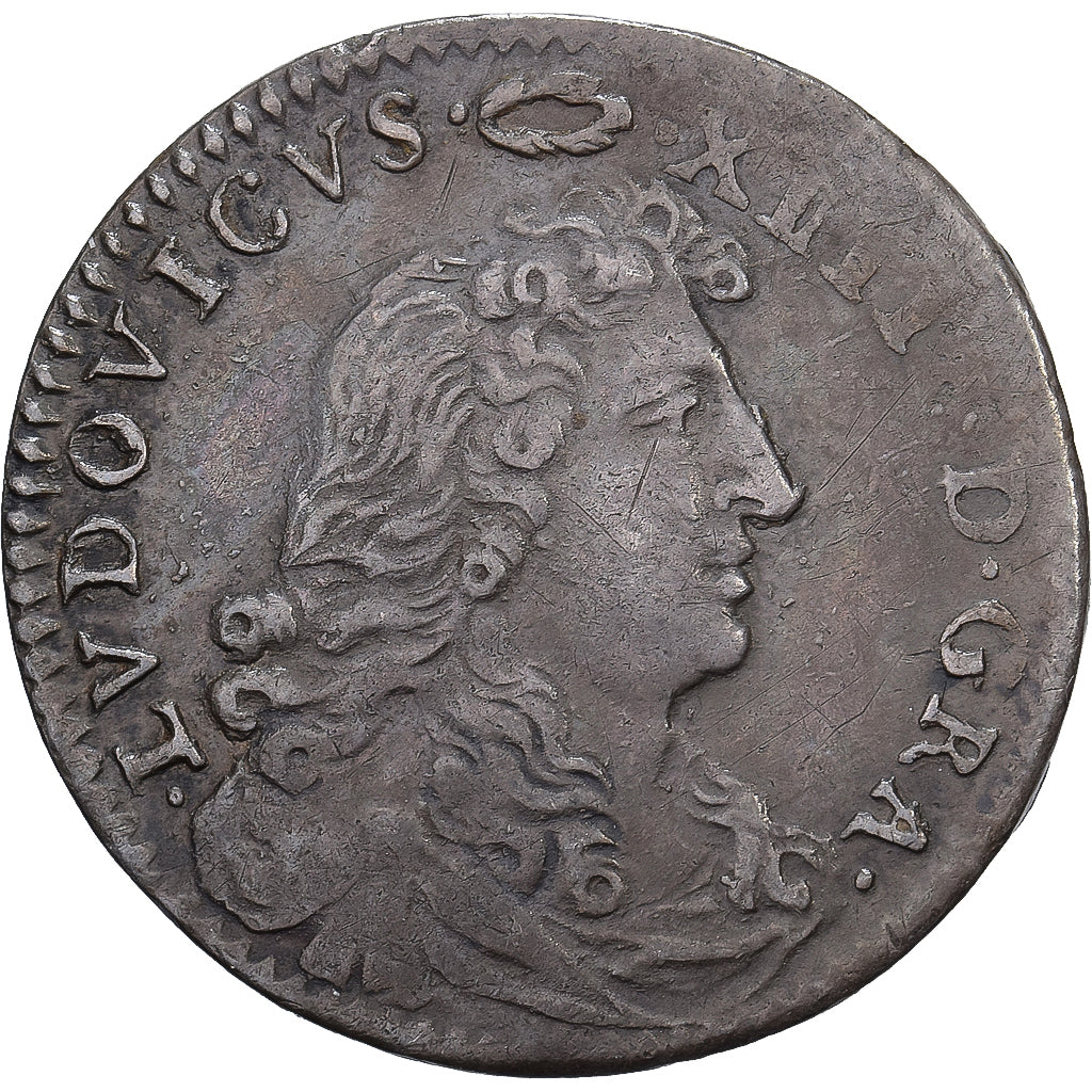 Francia, Louis XIV, 4 Sols des Traitants, 1675, Paris, Argento, BB+, Gadoury:103