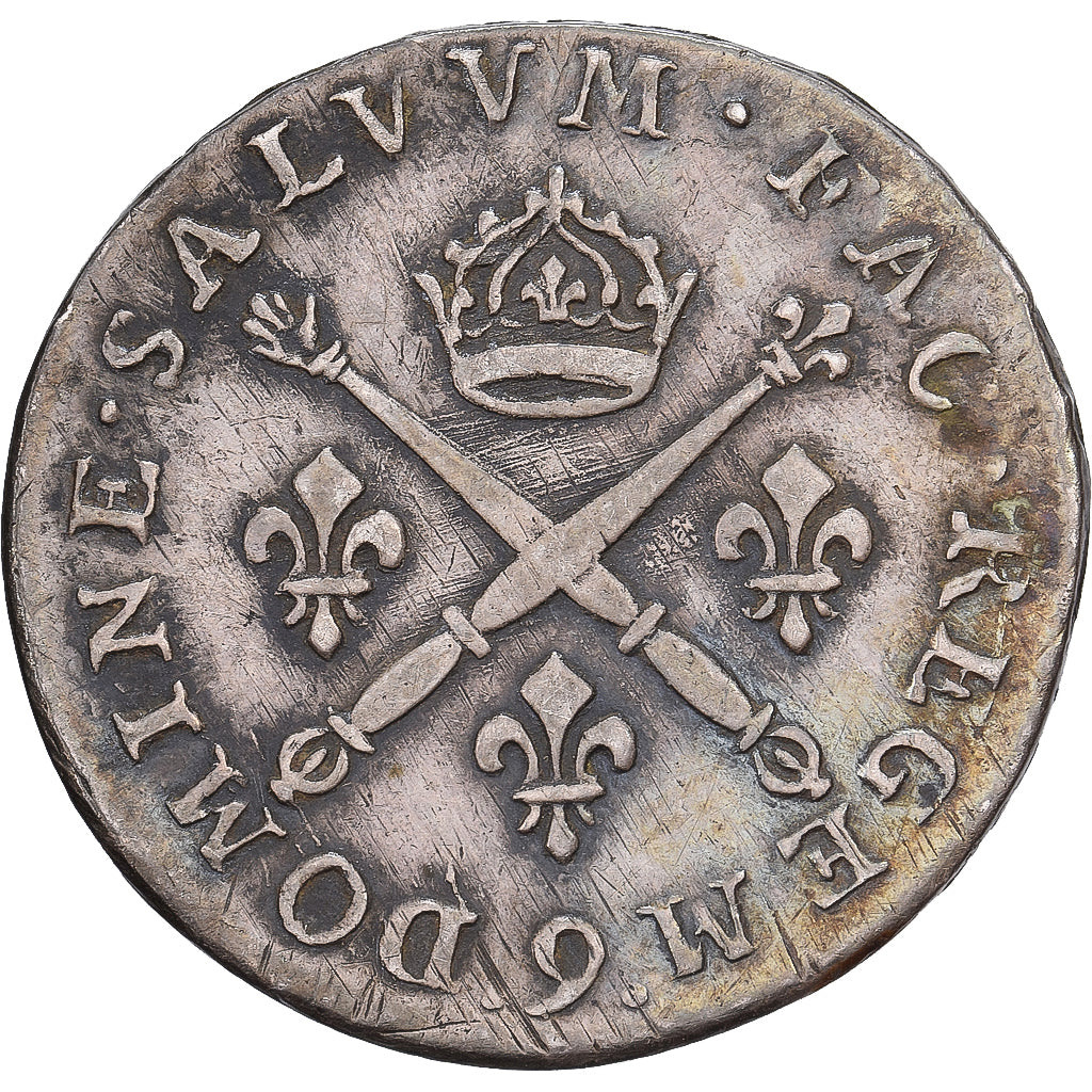 Frankreich, Louis XIV, 10 Sols aux insignes, 1705, Rennes, Silber, SS