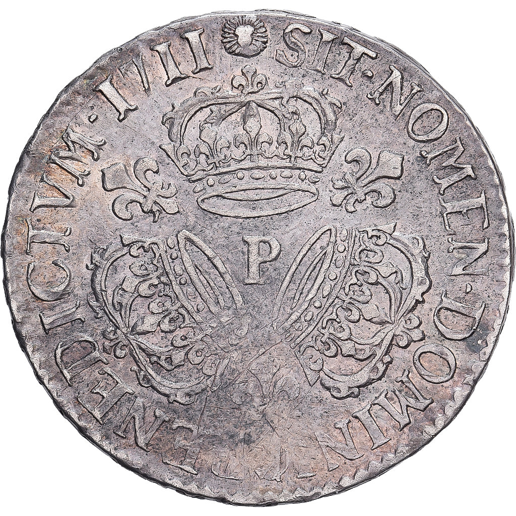 Frankreich, Louis XIV, 1/2 Ecu aux trois couronnes, 1711, Dijon, Silber, SS