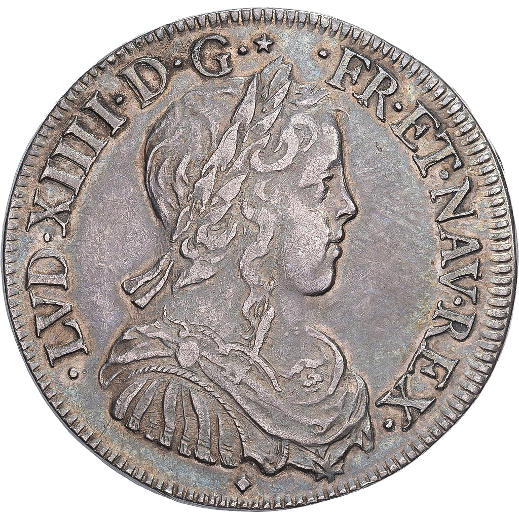 France, Louis XIV, 1/2 Écu à la mèche longue, 1657, Lyon, Argent, TTB+