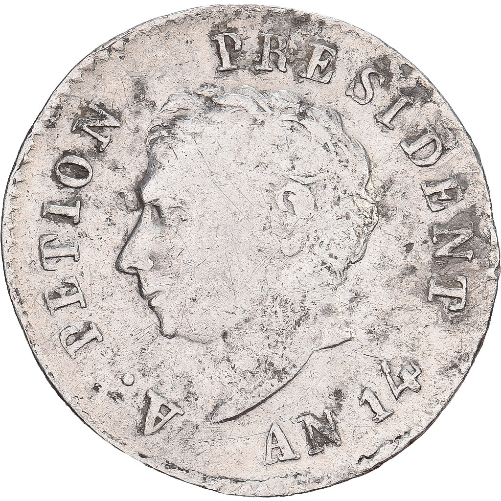 Haiti, Alexandre Petion, 25 Centimes, An 14 (1817), Silver, VF(30-35)