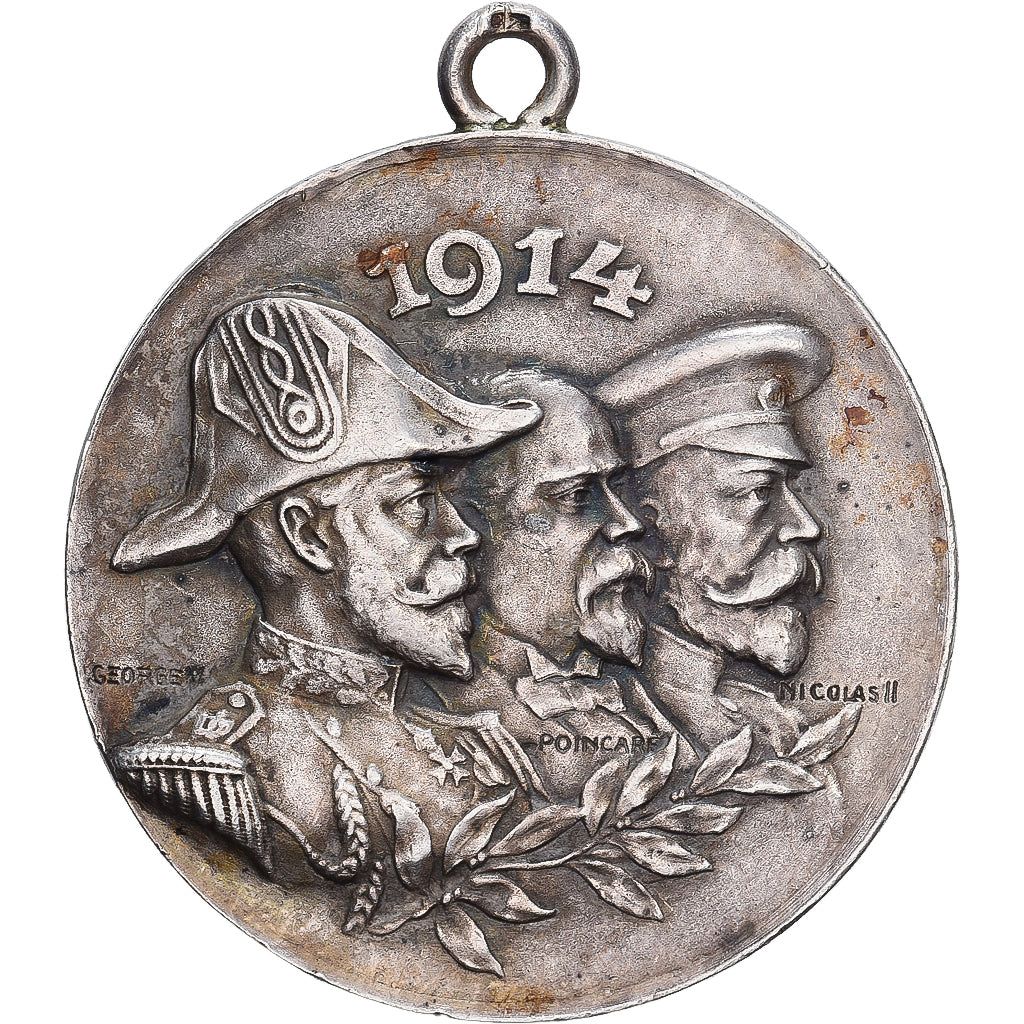 Francia, medaglia, Pro Patria, Préparation Militaire, 1914, Argento, BB+