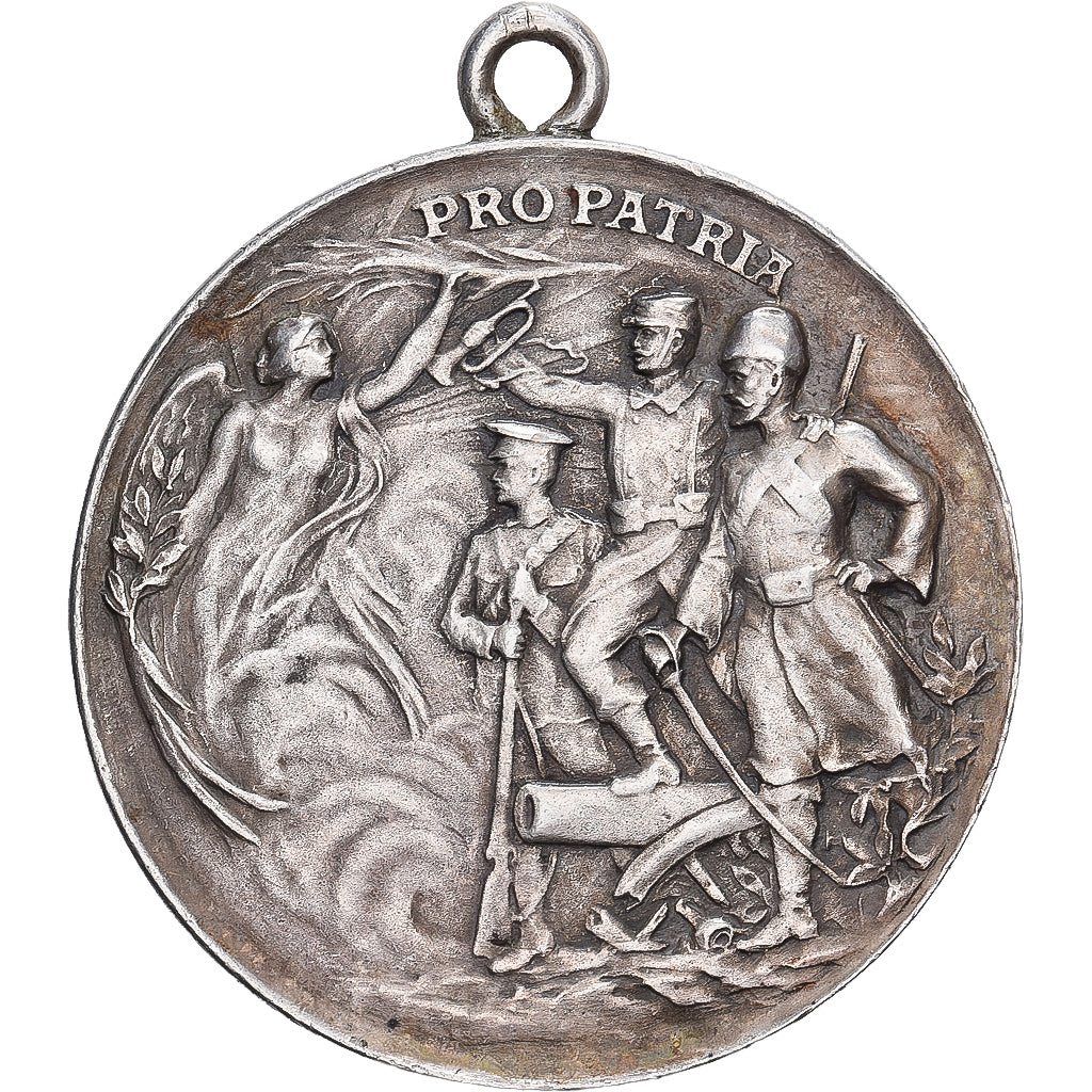 Francia, medaglia, Pro Patria, Préparation Militaire, 1914, Argento, BB+