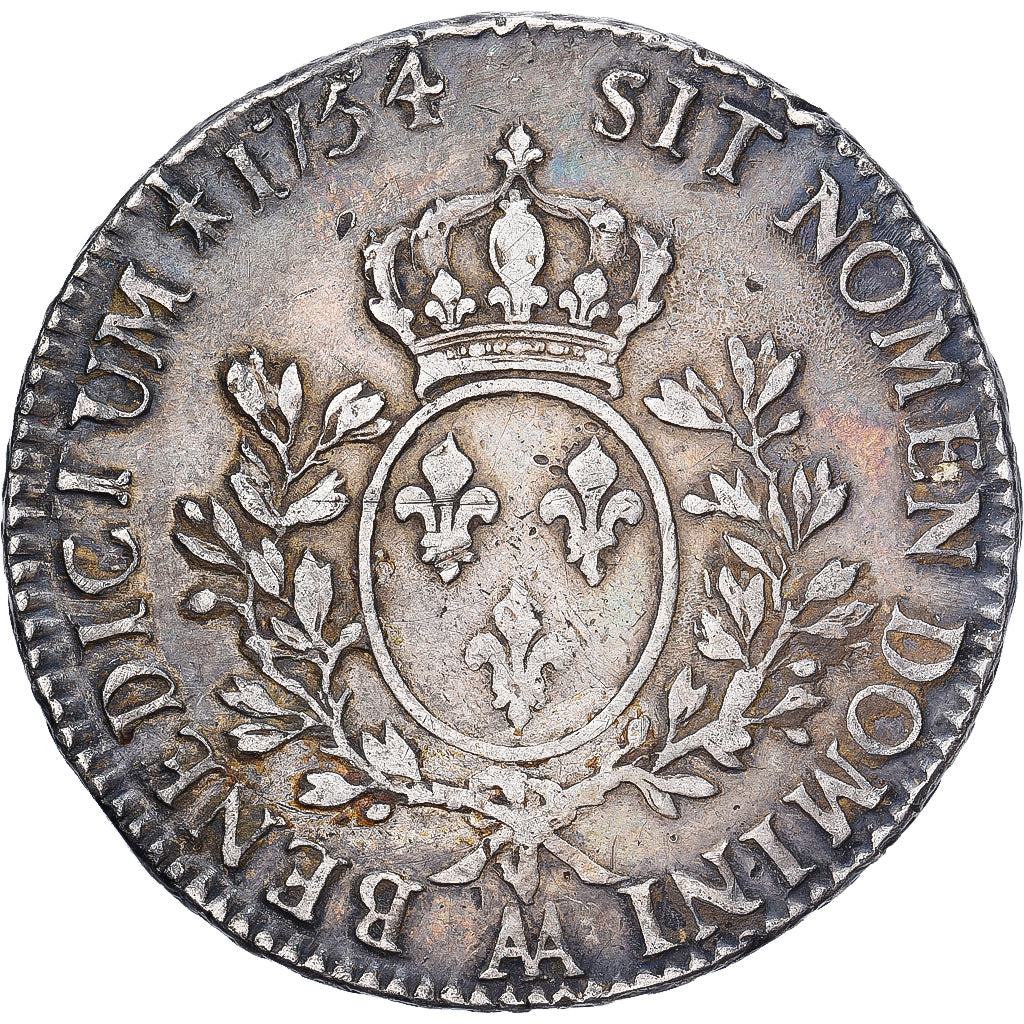 France, Louis XV, Ecu, Écu au bandeau, 1754, Metz, Silver, EF(40-45), KM:512.2