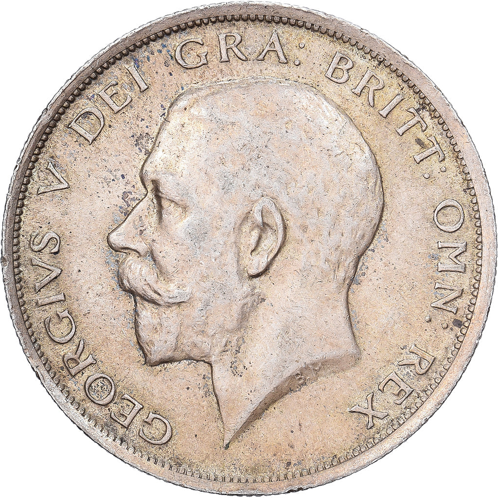 Gran Bretaña, George V, 1/2 Crown, 1916, Plata, MBC, KM:818.1