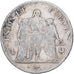 France, 5 Francs, Union et Force, 1797-1798, Paris, Silver, VF(20-25), KM:639.1