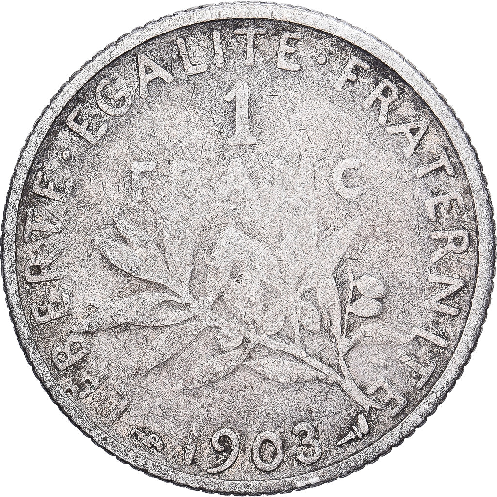 France, Franc, Semeuse, 1903, Paris, Silver, VF(20-25), KM:844.1