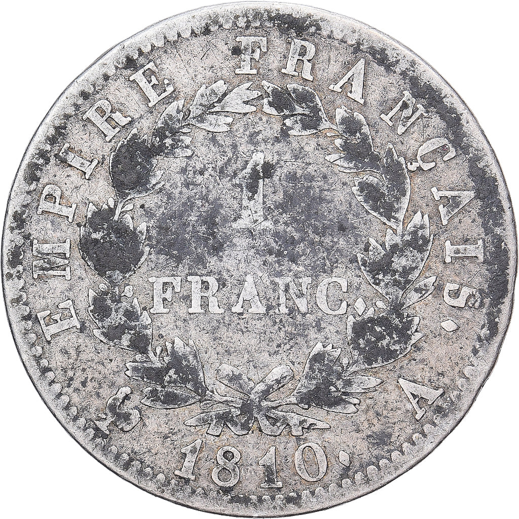 France, Franc, Napoléon I, 1810, Paris, Argent, TB, KM:692.1