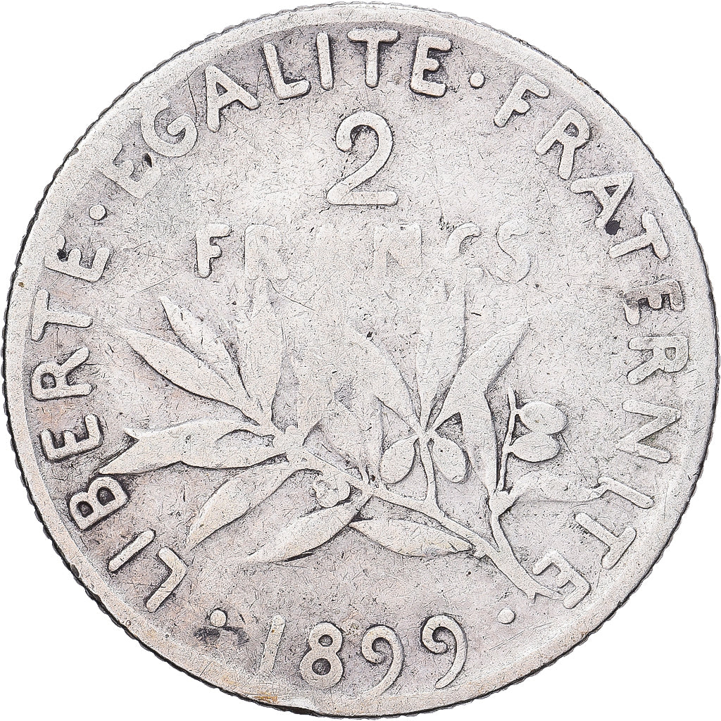 France, 2 Francs, Semeuse, 1899, Paris, Argent, TB, KM:845.1