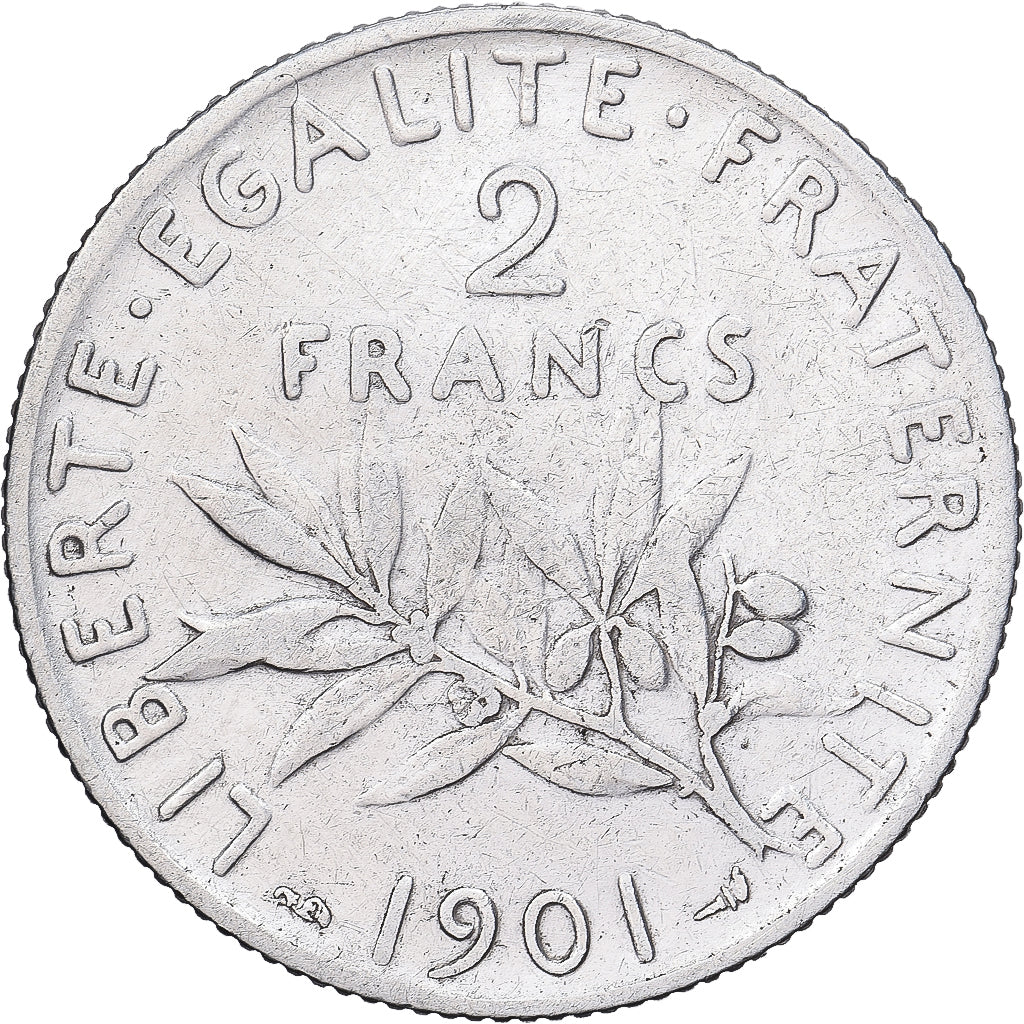 Frankreich, 2 Francs, Semeuse, 1901, Paris, Silber, S+, KM:845.1