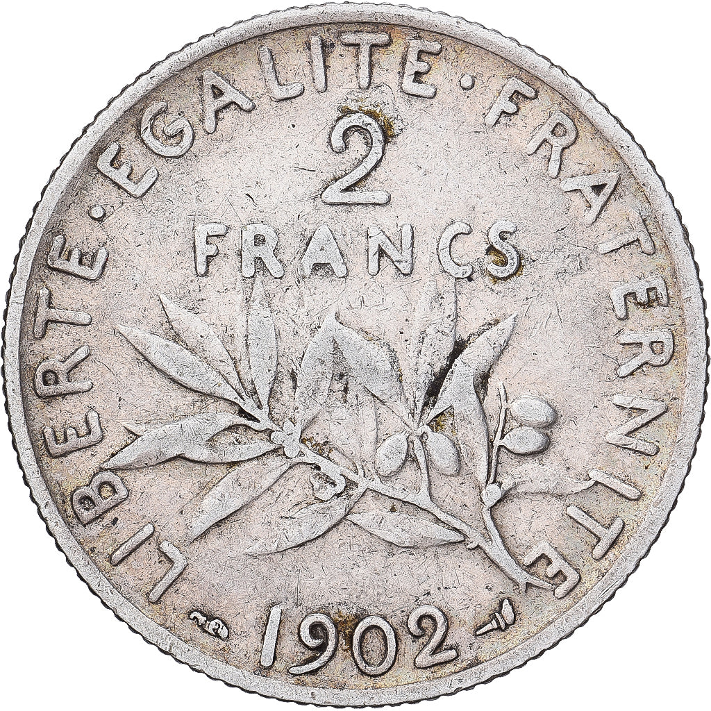 Frankreich, 2 Francs, Semeuse, 1902, Paris, Silber, S+, KM:845.1