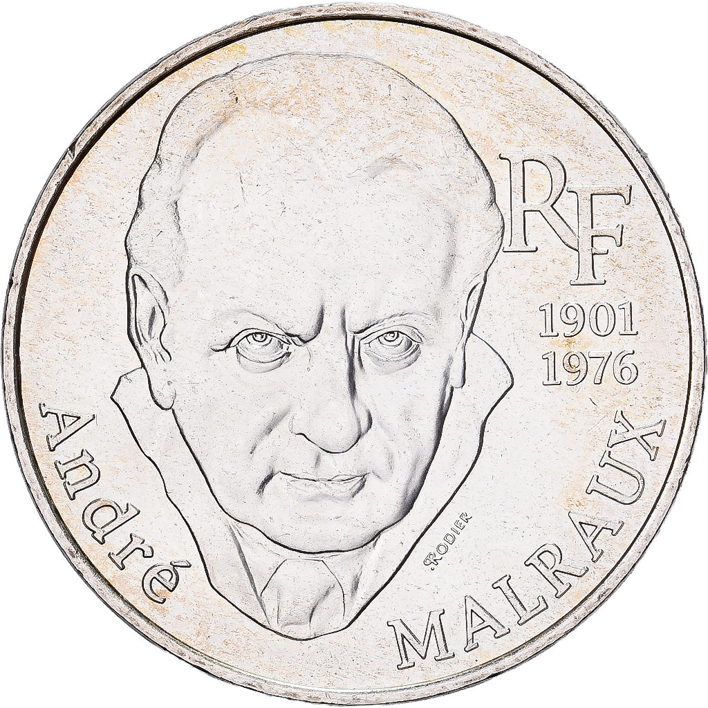 France, 100 Francs, André Malraux, 1997, Silver, AU(55-58), KM:1188