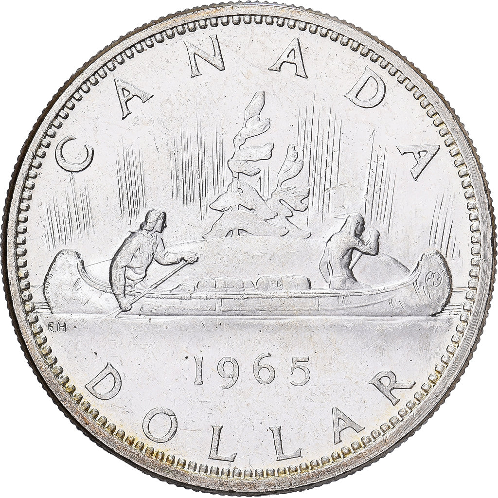 Canadá, Elizabeth II, Dollar, 1965, Royal Canadian Mint, Prata, MS(60-62)