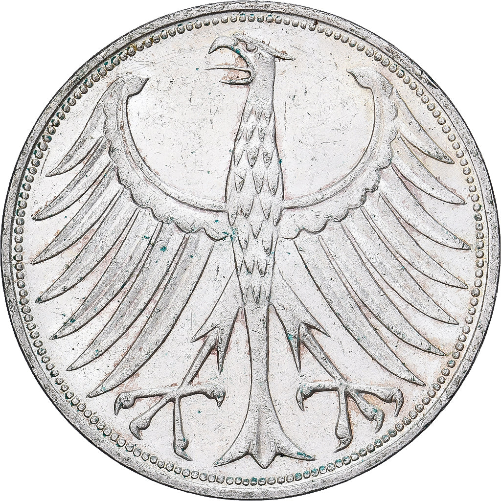 Federal Republic of Germany, 5 Mark, 1966, Karlsruhe, Silver, AU(50-53)