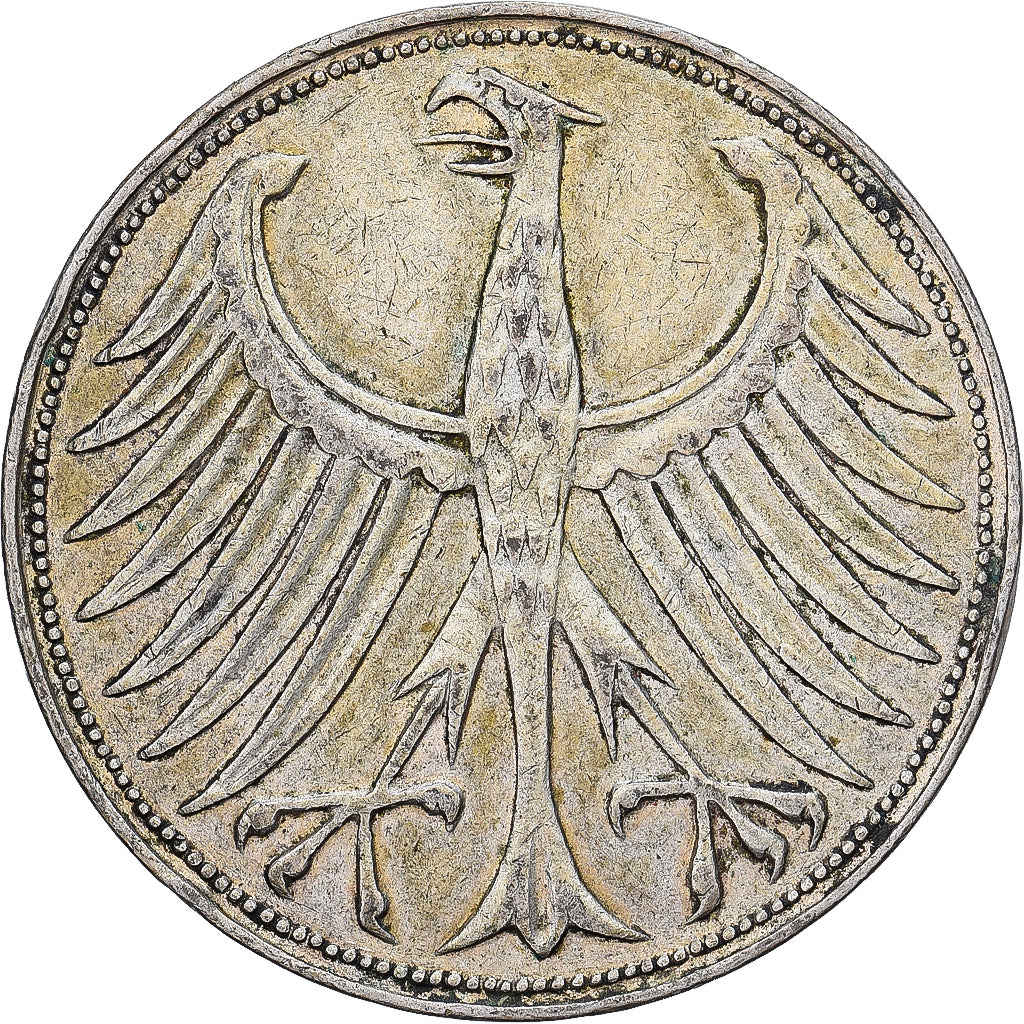 Federal Republic of Germany, 5 Mark, 1951, Hamburg, Silver, VF(30-35), KM:112.1