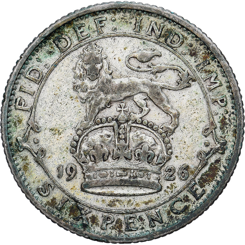 Great Britain, George V, 6 Pence, 1926, Silver, VF(30-35), KM:815a.2