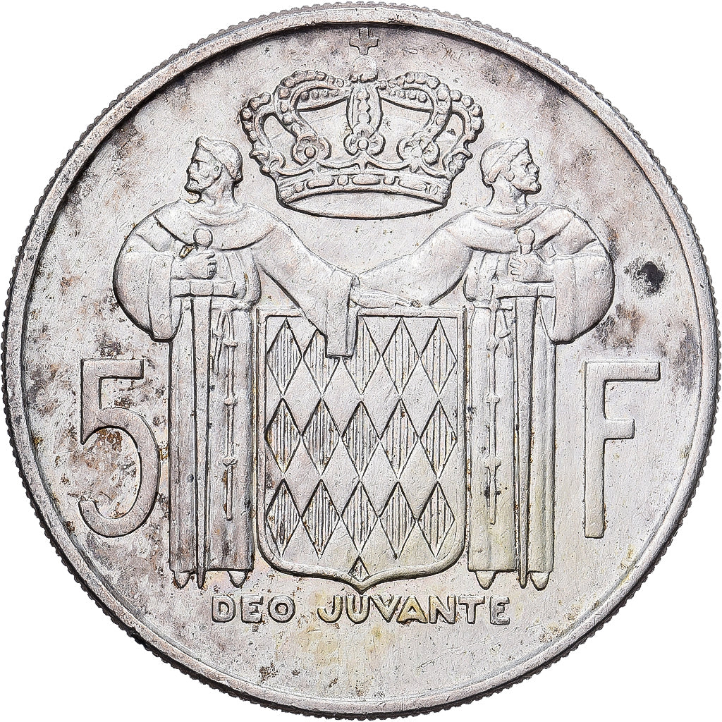 Monaco, Rainier III, 5 Francs, 1966, Silver, AU(50-53), KM:141