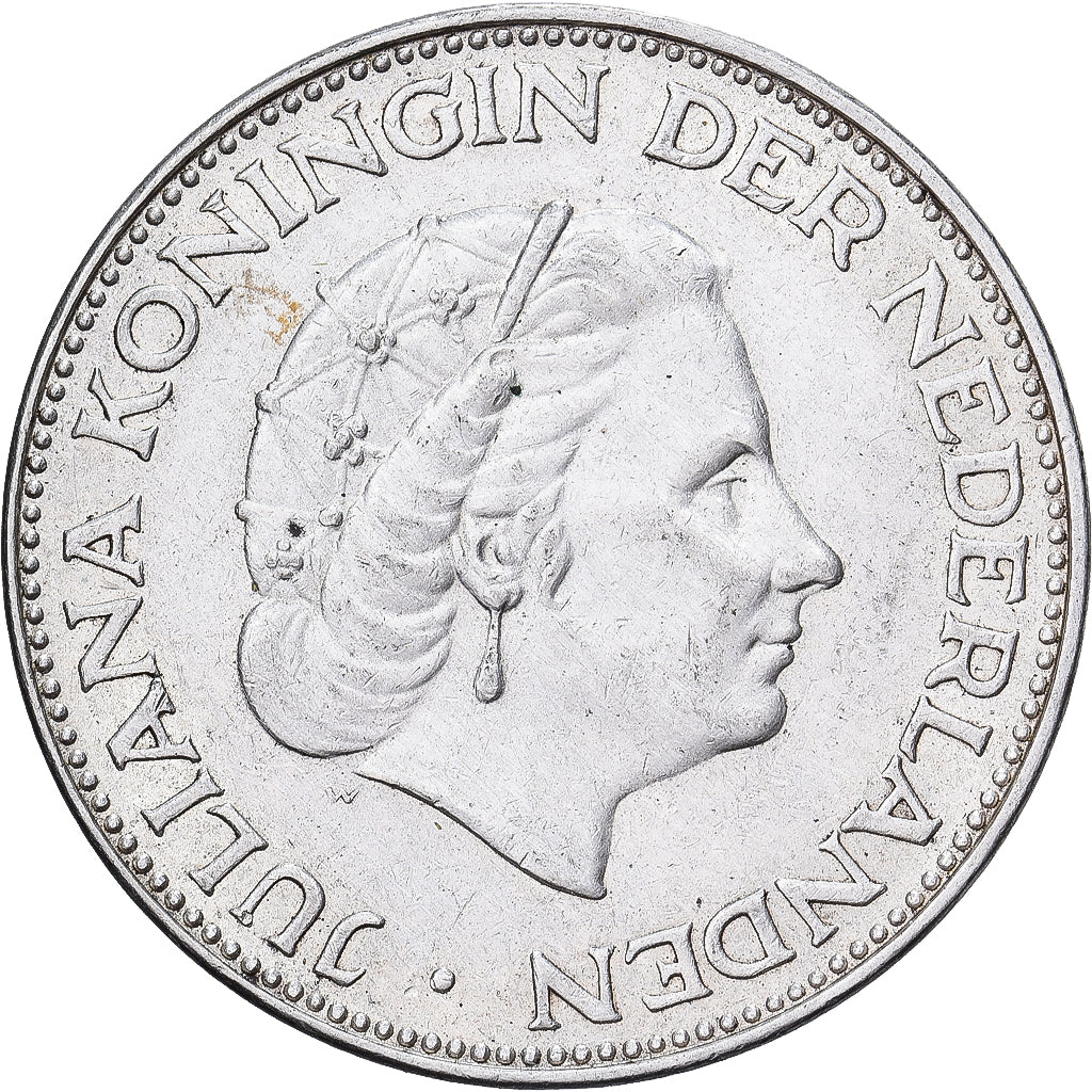 Paesi Bassi, Juliana, 2-1/2 Gulden, 1963, Argento, BB, KM:185