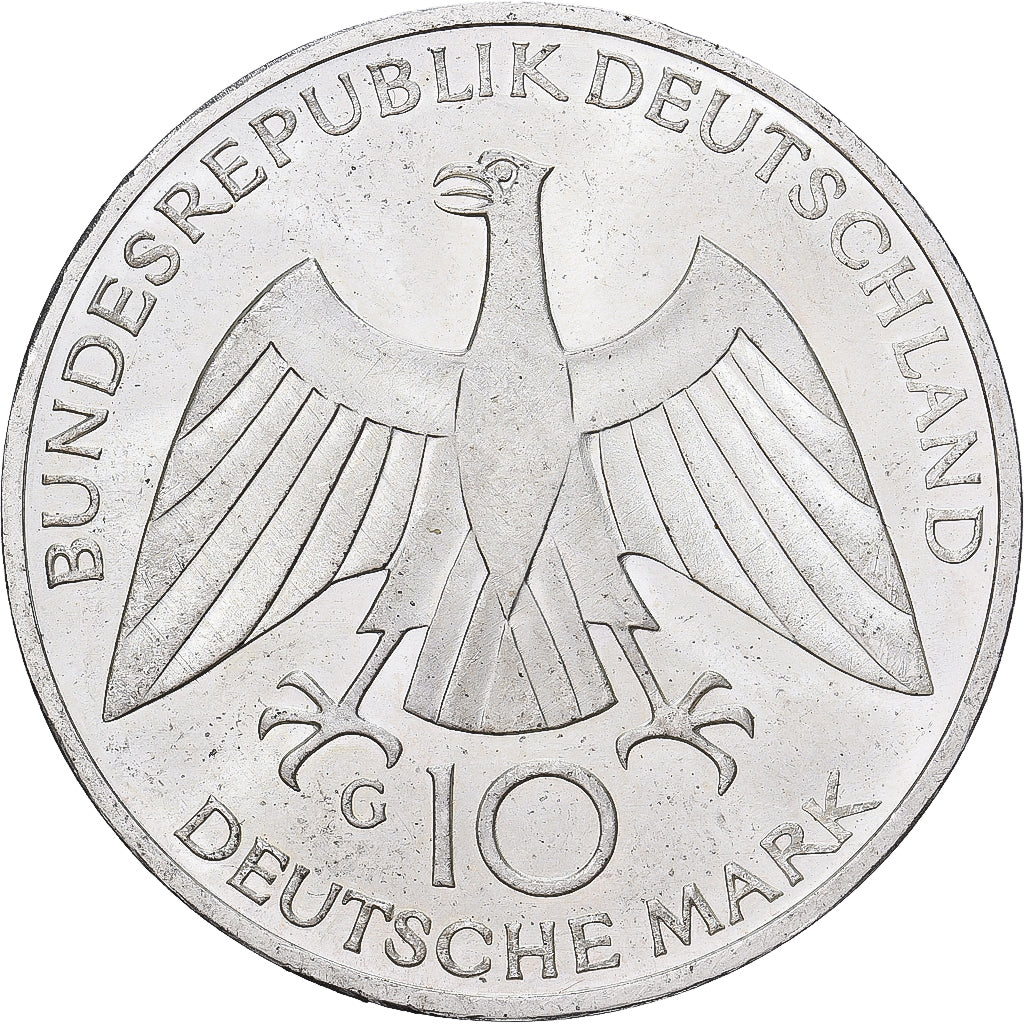 Federal Republic of Germany, 10 Mark, 1972, Karlsruhe, Silver, AU(55-58)