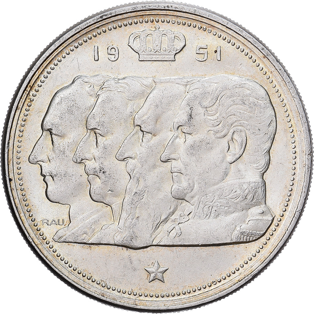 Belgia, 100 Francs, 100 Frank, 1951, Srebro, AU(55-58), KM:139.1